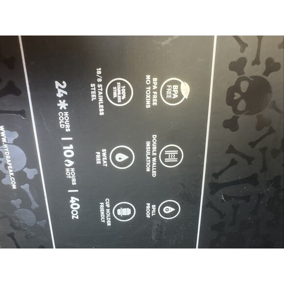 HYDRAPEAK Skull 40oz Voyager Cheetah Print Bling Black Gold 2024 BNWT - Picture 6 of 6